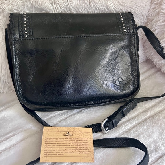 NWOT Patricia Nash Black Leather Hand Tooled Shoulder Bag Crossbody Purse Cover - Picture 12 of 17